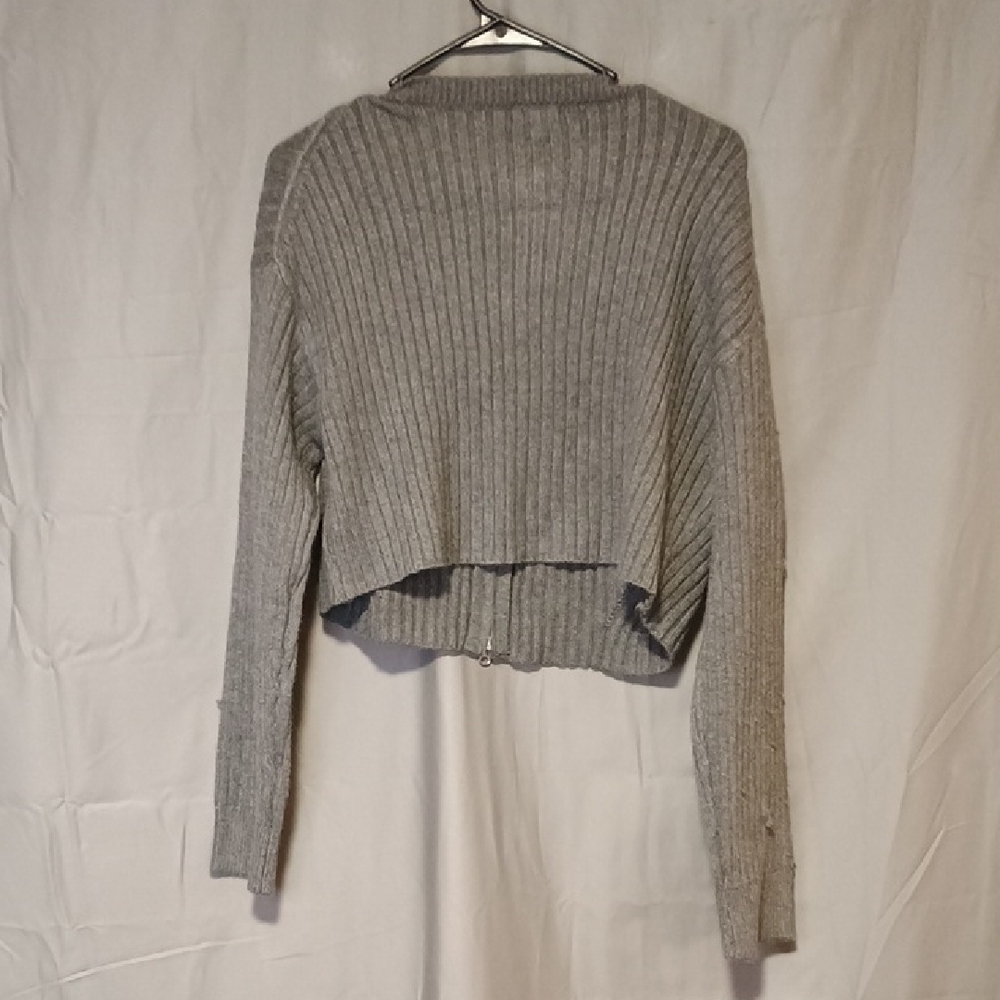 Wild Fable Gray Ribbed Crew Neck Sweater - Picture 5 of 5